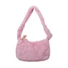 Shoulder Bags Retro Solid Color Underarm Bag Portable Women Plush Top-handle Pouch Party Purse Youth Ladies Simple Versatile