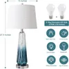 Tafellampen voor woonkamer met aanraakregeling 3-weg dimbaar bed 2 USB Ports Modern Glass Nightstand Lamp