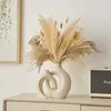 Jarrones decoración de cerámica decoración de la sala de hogar accesorios de escritorio de la oficina del escritorio del escritorio del arte decorativo del regalo de la olla de flores nórdicas modernas