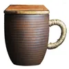 Mugs Mineral Earth Handle Bamboo Cover Mark Cup Water Home Office Own Milk Coffee Drink Single