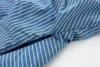 Tanks pour femmes 2024 Femmes Camis Sexy Blue Striped Imprimé plissé Rucked Babliers Corset Camisole Top Backless Slash Collar Cropped