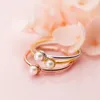 Cluster Rings 925 Sterling Silver Ring Korean version av Women's Pearl Open Finger Wedding Anniversary Party Luxury Jewelry