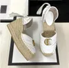 Designer Women Women Platform Piattaforma di sandalo Piattaforma in pelle di sandalo Espadrille Fashi