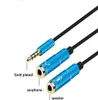 2 em 1 Adaptador de combustão de cabo de áudio de fone de ouvido fêmea para masculino 35 para o fone de ouvido Microphone2976275