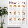 Гобелена на стене висят календарь спальня Мягкая мытья 2024 Гобелен 12 месяцев стильного номера на фоне