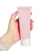 Bouteilles de rangement 100 ml tube compressé rose mate 10g de givre vide en plastique de givre en plastique molle molle cosmétique de maquilleur