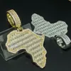 Homens homens hip hop ipicou mapa de bling de colar de pendente de África com 3 mm 24 polegadas Chain Hiphop colares de charme de moda