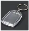 50 pezzi Clear Acrilic Plastic Blank Keyrings Inser Passport PO Keychain KeyFobs Keychian Key Chain Ring8990277