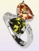 Shunxunze Big S Wedding Rings Jewellery for Women Pink Red Peridot Morganite Blue Yellow Purple Cubic Zirconia Rhodium 9340689