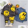 Conjuntos de roupas Spring Autumn Casual Boy Conjunto 2022 Moda de jeans ativa Jeans Pant Kid Crianças bebês criança roupas de roupa Dro dhwzy