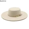 Caps Bauhiniua Lã Felta Fedoras Jazz Cap 2022 Winter Hat Hat Top Chapé