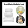 Bakvormen duidelijke acryl cake stands vulbare doos ronde display met deksel decoratief middelpunt voor bruiloft a