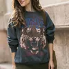 Women's Hoodies Tiger Graphic Sweatshirts for Women Fashion Vintage Palless Tops 2024 Spring Autumn Womens Clothing Loose Sweinshirt