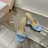 Slippers Round Toe Sexy Super High Heels String Bead Decor Silk Women Shoes Slip-On Elegant Size 35-40 2024 Spring Summer