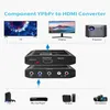 2024 YPBPR Adaptateur de convertisseur audio vidéo compatible 4K 60Hz pour HDMI pour DVD PSP Xbox PS2 à HDTV Monitor 5RCA RVB à HDMI compatible pour HDMI pour