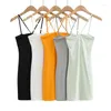 Casual Dresses Sexy Retro Tight Slim Looking Cut Out Cross Bandeau Sling Backless Dress Base Narrow Women's Short Skirt