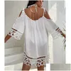 Vestido de natação de roupas de banho feminina para mulher e túnica feminina praia de túnica verão 2023 Roupas pareo vestidos boho cape bamboo goto solto dell dh6yz