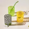 Copas de vino matriz de moda nórdica vidrio a cuadros a cuadros hechos a mano tazas resistentes a las tazas tazas de café