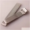 Bandes de montre Watchband en maille en acier inoxydable 18 mm 19 mm 20 mm 21 mm 22 mm 24 mm Bracelet Bracelet Special Fold Clasp Déplacement Pin rapide DHKW5