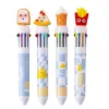 Stylos 1030pcs dessin animé multicolor ballpoint stylènes d'étudiant outils d'écriture 10 couleurs papeterie 0,7 mm mignon hamburger alimentaire