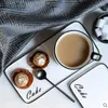 カップソーサーセラミックホームティーカップスプーンとトレイセットの白い磁器コーヒーカップクリエイティブライト高級朝食ミルクマグ