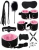 Nylon BDSM Sex Bondage Set Handcuffs Nipple Clamps Collar Gag Whip Rope Couples Sex Toys for Adults239U222K4584822