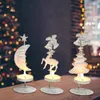 Titulares de velas Decorações de chá de chá de Natal vintage brancas Capra de velas de ferro clássico