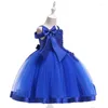 Girl Dresses Girls' Clothing Western Mesh Skirt Piano Performance Children's Elegant Dress Summer Prom