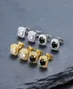 Boucles d'oreilles de goujon Hip Hop Hop Hop High Quality Round Gold Silver Black Diamond Earge 1322807