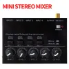 Mixer mini mélangeur stéréo MAX400 Ultralow Noise 4 canaux mélangeurs mélangeant la console DC5V avec adaptateur de puissance pour le piano de tambour de guitare électrique