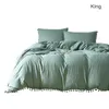 Yatak Seti Yastık Kılıfı Seti Yıkanmış Top Yorgan Kapağı Sıcak Yumuşak Kış 3 PCS Tersinir 269.24 x 228.6 cm Düz Renk Gri Pamuk Yorgan