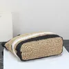 Handgjorda vävda tygväska Lafite Grass Design Beach Pradre Fashion Womens broderad stor kapacitet Handväska Designer Summer Triangle Shoulder Wallet