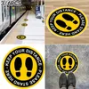 Wall Stickers 3/6PCS Floor Shop Keep Your Distance Stand Here 25cm Round PVC