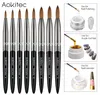 Aokitec Kolinsky Acrylic Nail Brush 1st Black UV Gel Polish Nails Art Extension Builder Pen Ritning Borstar för Manicure Tool9438044
