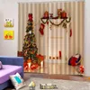 Cortinas de chuveiro Cortina de natal, lareira da árvore de Natal Varanda à prova d'água para sala de estar e quarto