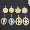 Charms Juya Luxury Circon Crystal Blessed Virgin Mary Amulet для DIY Дизайнерские ожерелья украшения для ювелирных изделий