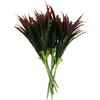 Dekorativa blommor 6 PC: er konstgjorda fallande falska gräsväxter Simuleringsdekor faux plockar dekoration utomhusblad vas buske matbord