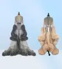 Women Winter Sexy Faux Fur Lady Sleepwear Women Bathrobe Sheer Nightgown Red White Gray Robe Prom Bridesmaid Shawel8112800