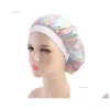 Beanie/Skull Caps Muslim Women Wide Stretch Silk Satin Breathable Bandana Night Slee Turban Hat Headwrap Bonnet Chemo Cap Hair Accesso Dhxgd