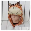 Parti Şapkaları Karikatür Hayvan Şapkası Uzun Kalıplı P Kış Kapağı 3d Earmuff Headgear Cadılar Bayram