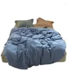 Juegos de ropa de cama dormitorio cama lino de cuatro piezas invierno grueso espesor de algodón puro cubierta nórdica de lijado de moda y sencilla el set