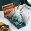 Kitchen Storage Multifunction Removable Rack Cutting Board Pot Lid Holder Fork Spoon Non-slip Drain Stand