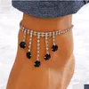 Anklets nya fotsmycken Sier Anklet Link Chain for Women Girl Armelets mode Partihandel Drop Delivery Dhacb Dhhqt