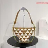 Weaving Embroidery Triangle Bag Shoulder Bags Women Handbags Purse Leather Clutch Wallets Metal Hardware Chain Zipper Cross Body Cell Phone Pocket Removable Strap