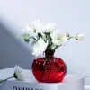 Vases Vase Pomegranate Cachepot For Home 2sizes Glass Creative Flowers Transparent Flower Decoration Red Hydroponic Shape