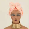 Diamonds Bow Knot Cap Turban African Women Auto Gele Headtie Aso Oke Nigeria Head Scarf Bonnet Hijab Hat już zrobione głowę