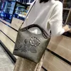 Borsa borse di lusso da donna BASS DESIGNER VINTAGE Tote Pu Leather Retro Floral femmina Messenger Mother Shopping Spalla