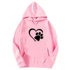 Sweatshirts heren hoodies sweatshirts nieuwe schattige hondenpoot en hartvorm print hoodies vrouwen casual lange mouw hoodies herfst winter pullovers plus maat 240412