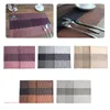 Bord Mattor Progressiv skugga Bambu Strip Jacquard Weave PVC Placemat Dining Mat Pad Pad Pad