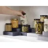 Kitchen Storage Cabinet Retractable Three-layer Organizing Rack Canned Seasoning Bottle Spice Organizer Accessories